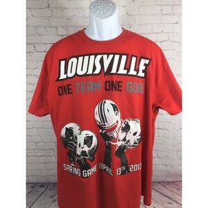 Louisville Cardinals Football Shirt Adult XL Red Spring Game 2013 Graphic Tee